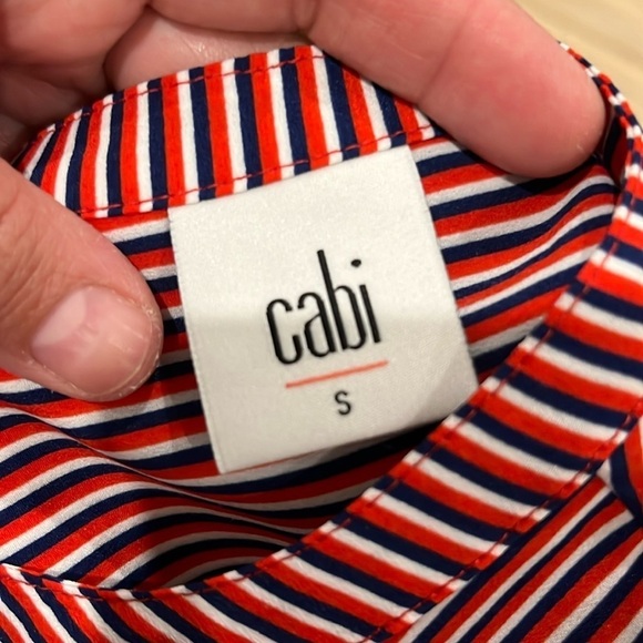 Cabi Striped Long Sleeve Blouse Women’s Button Front Top - Picture 3 of 6